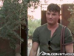 Hunk Daddy Brent Corrigan Greeted With Ass & Dick Sucking Thumb