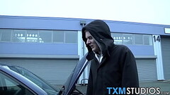 tender gay spitroasted in threeway after picked up by car Thumb