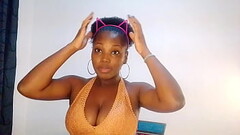 Sexy Black Teen Got Home From her Job Then Did a Video chat With Her Boyfriend Who is Horny But then a Surprised Knock on the door - Mastermeat1 Thumb