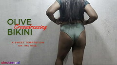 OLIVE BIKINI PART 1 - CROSSDRESSING BY INDIAN SHEMALE Thumb