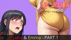 Older bigtits sexy stepsister with young stepsister exploring big hard secret in panties when mom is out (Hentai/Animated/Futanari) Thumb