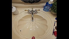HANDSFREE CUMMING IN THE HOTEL BATHROOM SINK Thumb