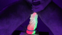 Diablo'_s Finger Hard Anal with Black Light - Long Dildo Fuck JTT Extreme Ass Wrecking Thumb