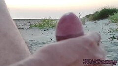 French teacher amateur handjob on public beach with cumshot Extreme sex in front of strangers - MissCreamy Thumb