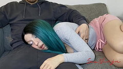 I Try Resting on My Step-Brother'_s Lap While Watching a Movie only to be fucked in my mouth Thumb