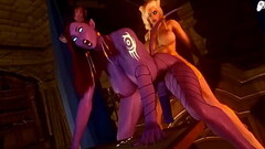 (4K- Nyl) Futa succubus girl fucks with her big penis the huge ass of a futanari woman Thumb