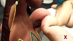 A hot horny girl gets fucked by 3d dickgirl in a spaceship Thumb