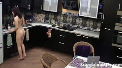 My hot tattooed GF cooking breakfast naked Thumb