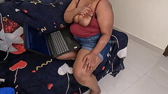 chubby indian girl getting horny while  watching porn videos Thumb