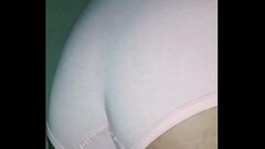 Husband wearing a wives pink panties Thumb