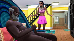 Stepdaughter catches her Stepdad masturbating on the couch in front of the TV going to visit him Thumb