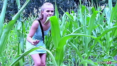 Cute Girl tricked Skinny Classmate to Lesbian Public Sex on way home Thumb