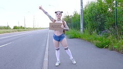 Sophie Taylor'_s first anal casting 0% pussy ATM Balls Deep Anal Deepthroat Face fucking Cum in Mouth EKS057 Thumb