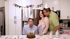 MILF Fucked By Stepson On His Birthday InFront Of Her Husband - Emmy Demur Thumb