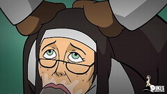 A rude nun and a mild mannered MILF get stretched by BBC Thumb