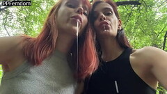 Double POV Femdom Ass Worship In Denim Shorts Outdoors With Sofi and Kira Thumb