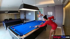 Amateur Asian Euro couple horny homemade sex after a game of pool Thumb