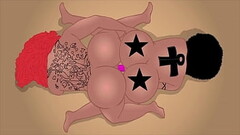 Pussy lickers Bunz and Isis put dildos deep inside their Ebony pussies and big  black tattooed asses in Hip hop Hentai fantasy cartoon Thumb