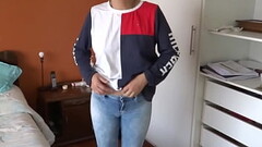 My wife masturbates in front of her best friend'_s son and asks him to jerk off and cum on her hairy pussy Thumb