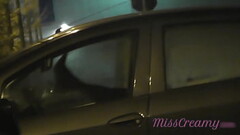 Sharing my slut wife with a stranger in car in front of voyeurs in a public parking lot - MissCreamy Thumb