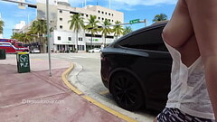 Nipple slips while crossing the street Thumb