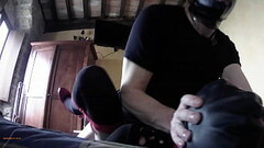 Laura on Heels amateur 2021 on stocking and red high heels tied up and roughly fucked on the bed Thumb