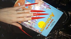 Scrap red long extreme nails Lady L (video short version) Thumb
