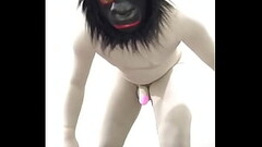 Zentai penis monkey gorilla mask jerk off Thumb