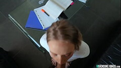 Hot brunette POV banged on the sofa Thumb