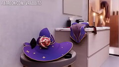 Mona (Genshin Impact) plays with a dildo Thumb