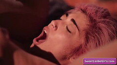 Naughty big boobed lesbian horny babes Aidra Fox, Evelyn Claire finger fuck their juicy pussy and lick for intense orgasms Thumb